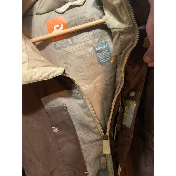 Ride jacket coat Cell series Snowboard brown and tan Men's sz S. SO many extras! - Picture 7 of 13